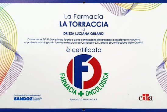 Farmacia La Torraccia Roma - Farmacia oncologica DT 91 ED 221118